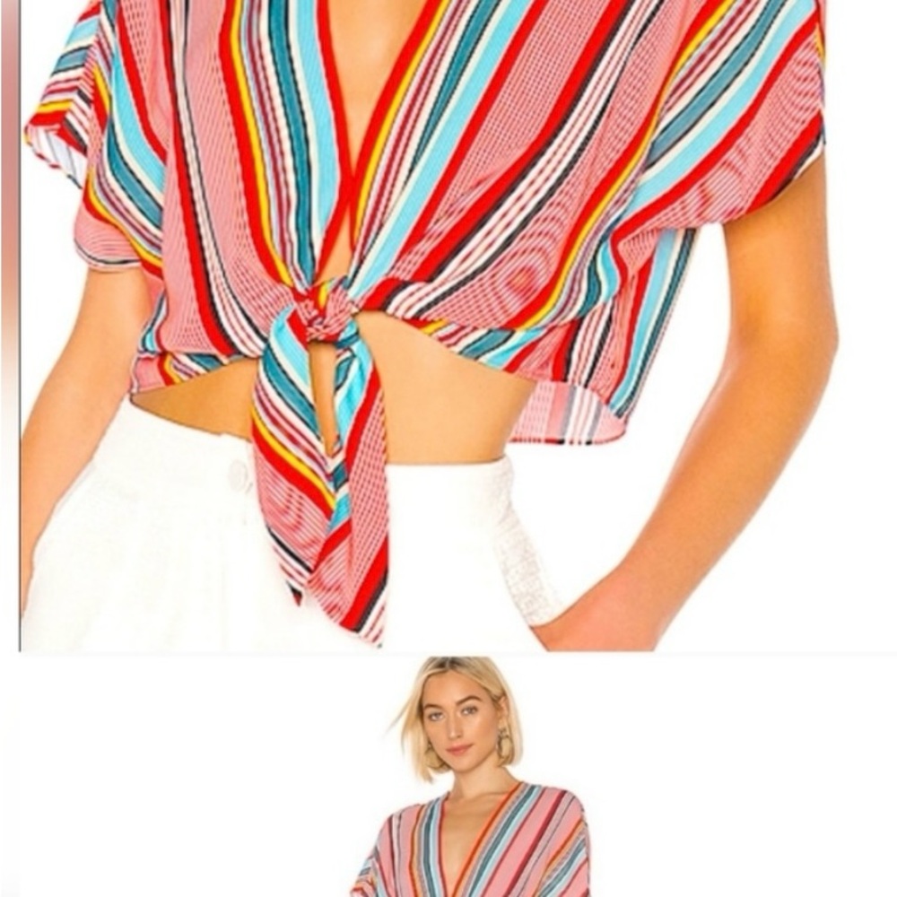 Alice + Olivia Flutter Tie-Front Top and Shorts Set NWOT - Picture 11 of 12